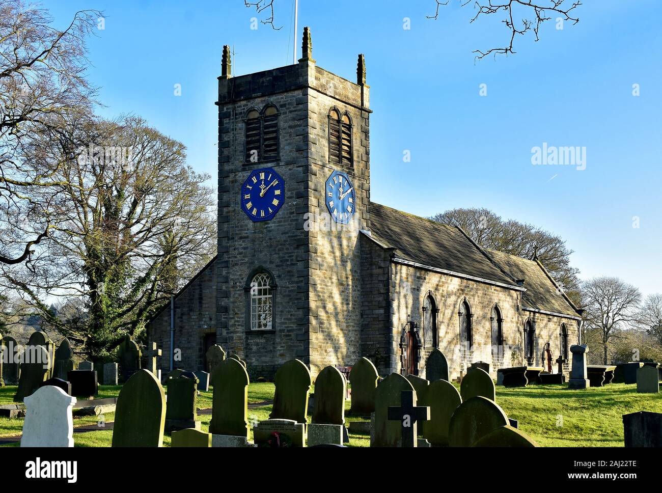 Ancient parish church of st peter addingham hires stock photography