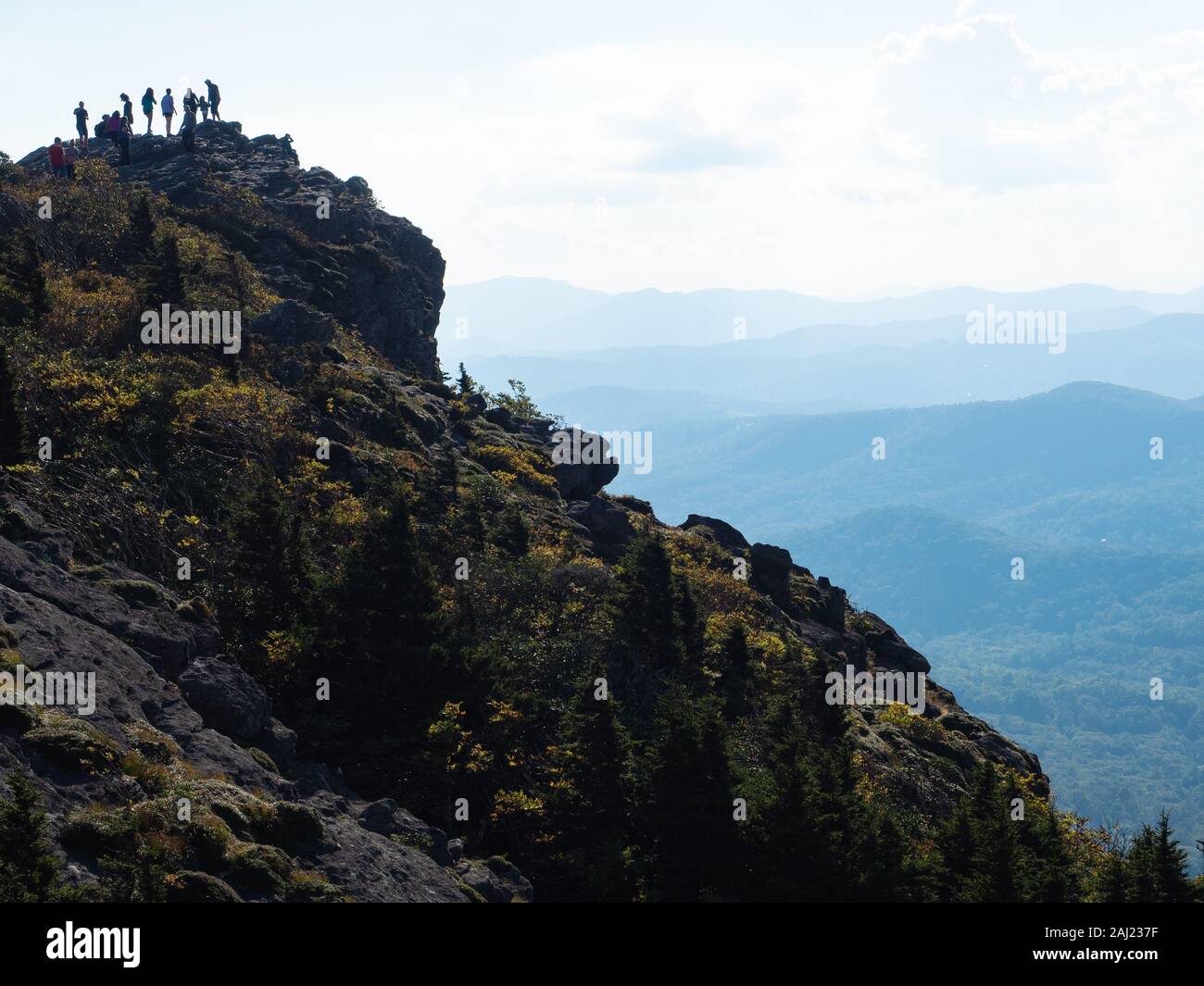 View from the peak of Grandfather Mountain, Blue Ridge Mountains, Appalachia, North Carolina, USA, North America Stock Photo