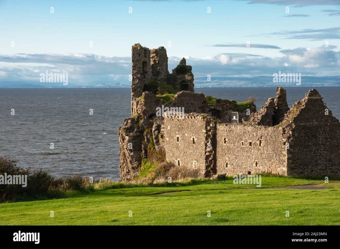 The 13th century Dunure Castle, built by Clan Kennedy, Carrick Coast, Ayrshire, Scotland, United Kingdom, Europe Stock Photo