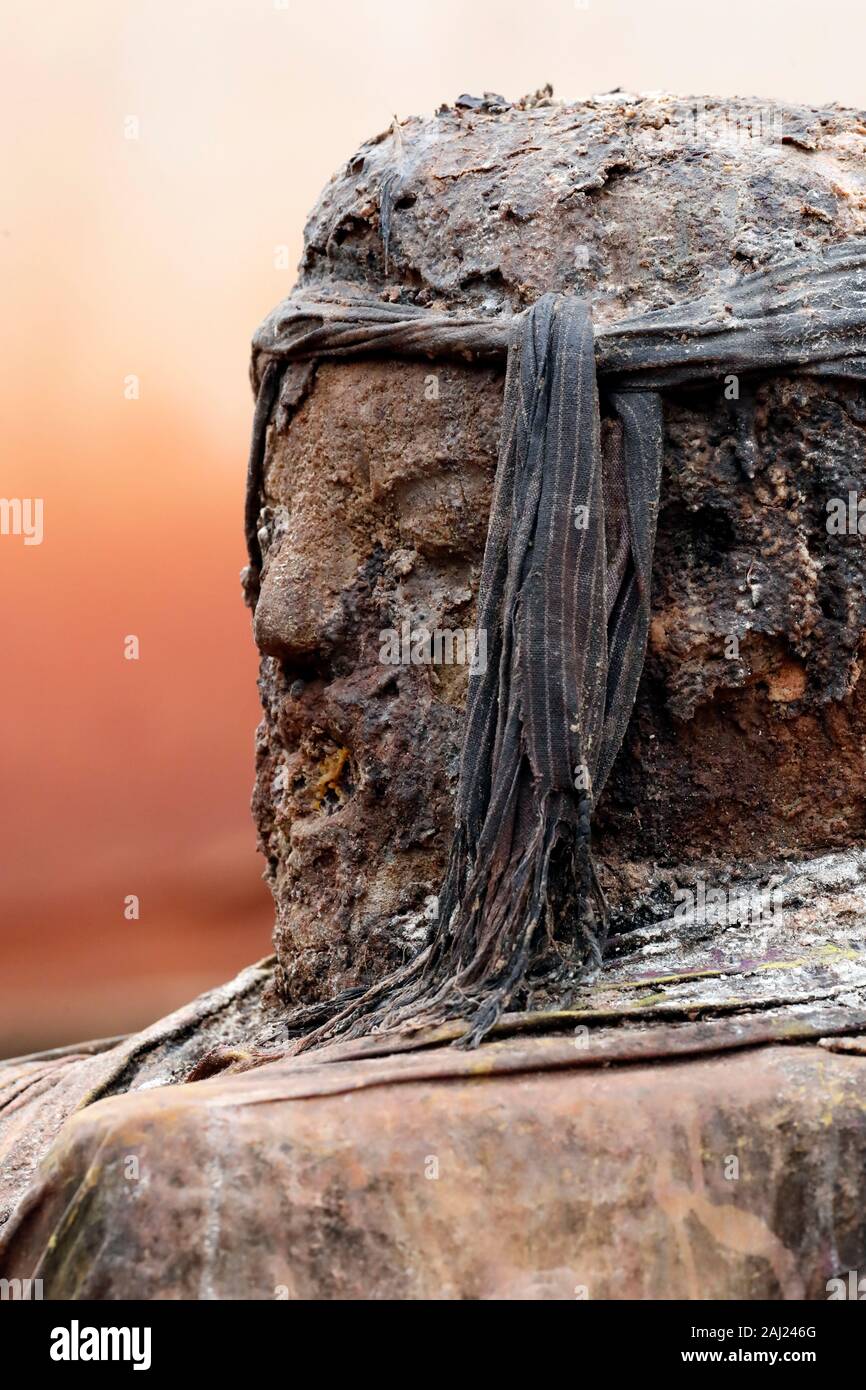 Legba Voodoo protection outside a house, Togoville, Togo, West Africa, Africa Stock Photo