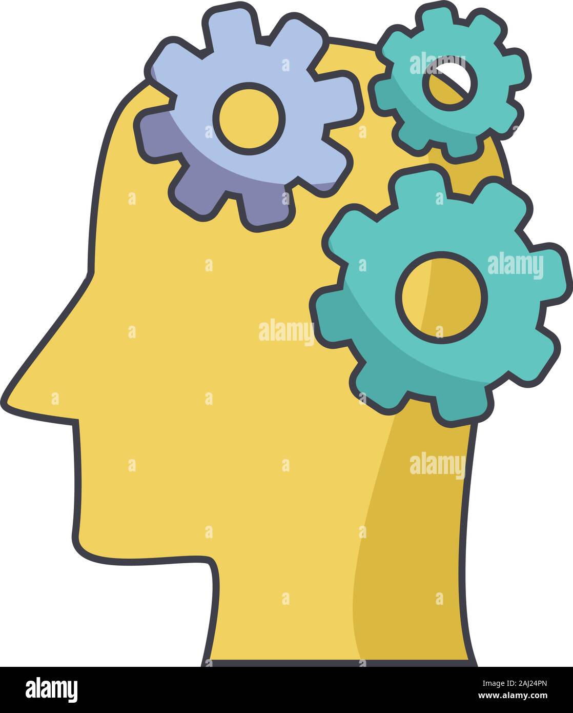 head and gear wheels, colorful design Stock Vector Image & Art - Alamy
