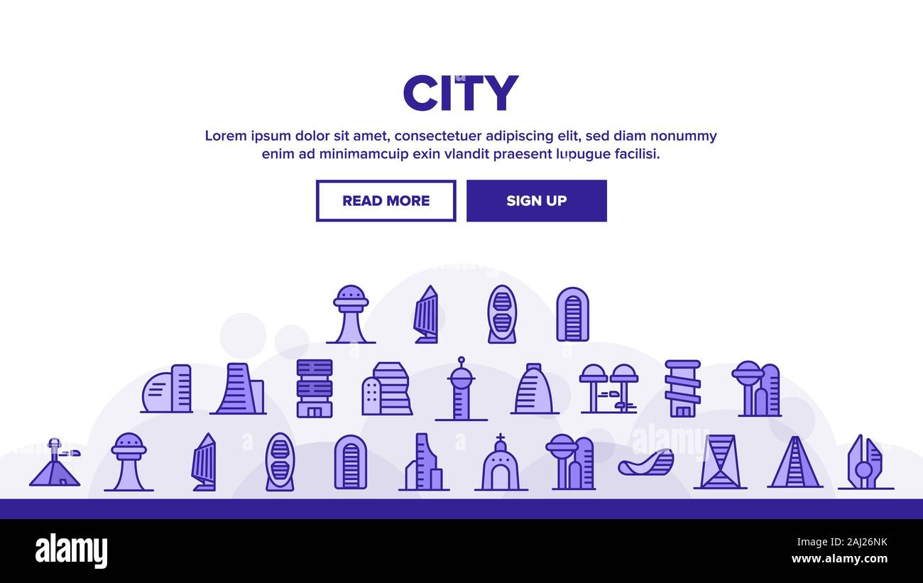 City Modern Building Landing Header Vector Stock Vector Image & Art - Alamy