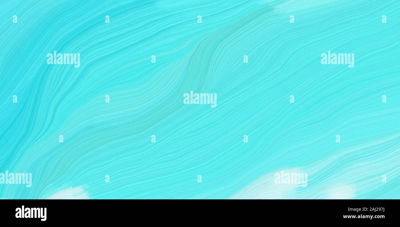 Turquoise Solid Color Wave Design abstract art waves graphic with elegant curvy swirl waves background ...