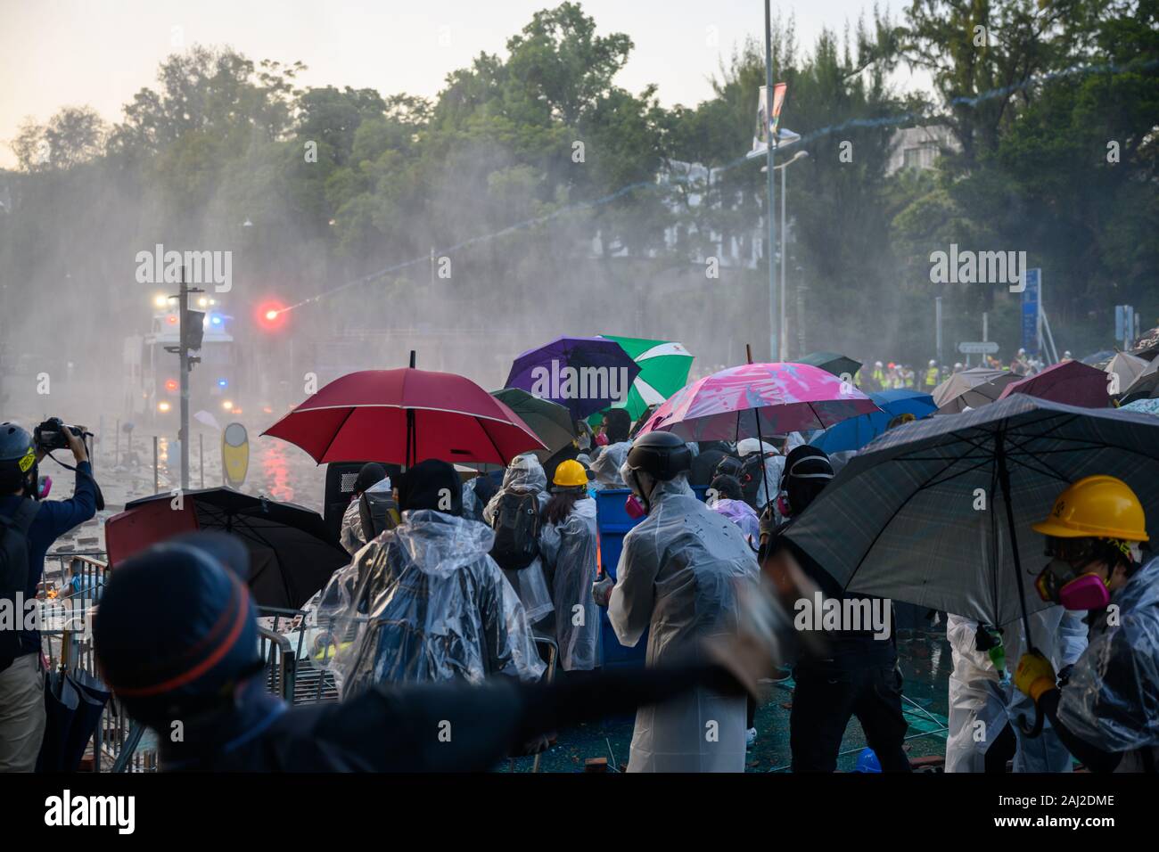 PolyU, Hong Kong - Nov 17, 2019: The first day of the Siege of PolyU ...