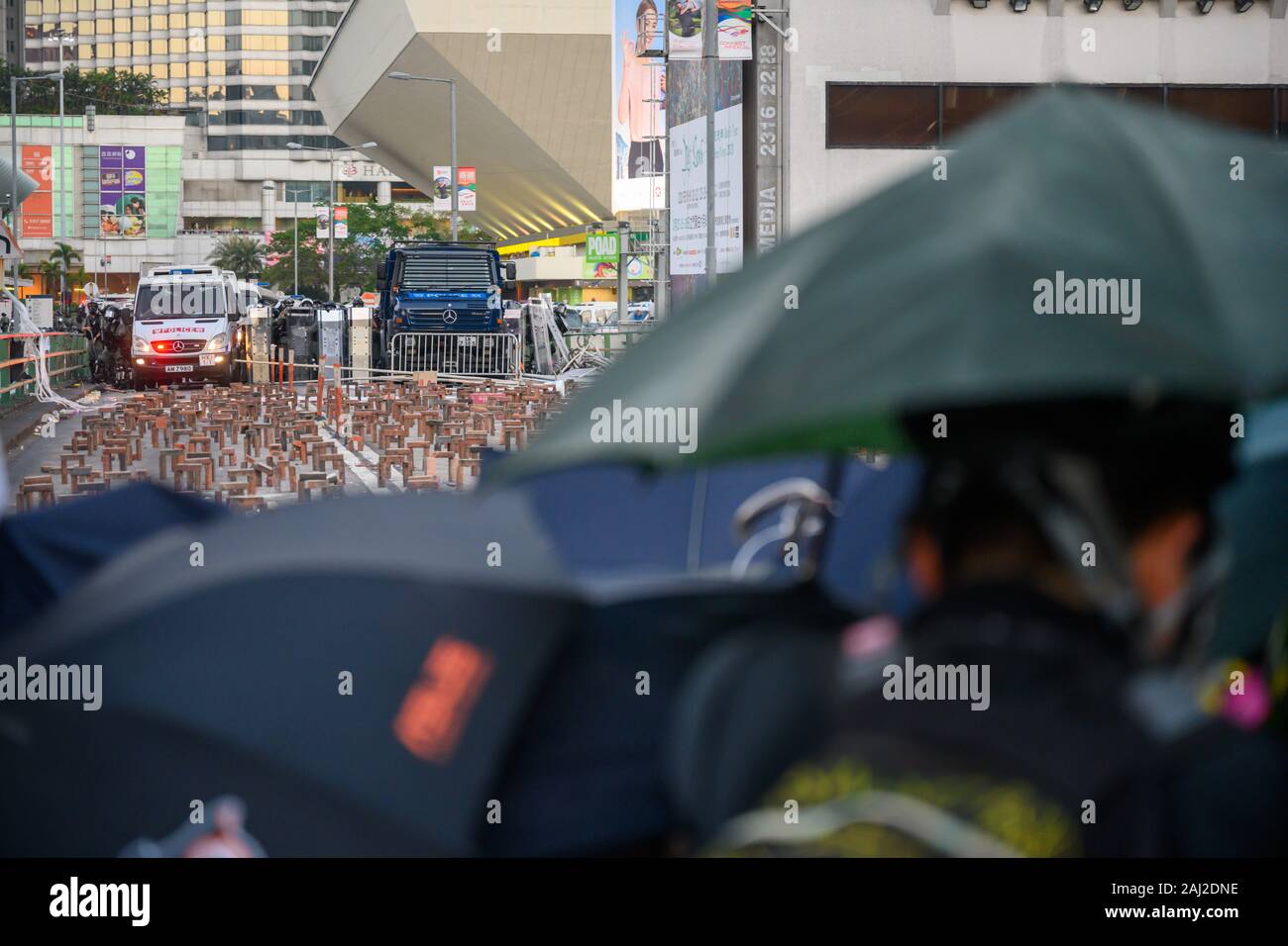 PolyU, Hong Kong - Nov 17, 2019: The first day of the Siege of PolyU ...