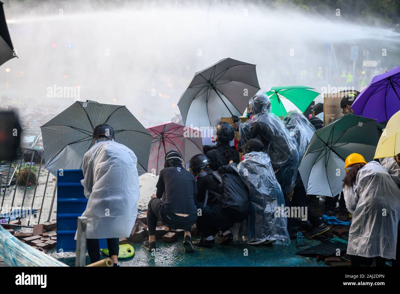 PolyU, Hong Kong - Nov 17, 2019: The first day of the Siege of PolyU ...