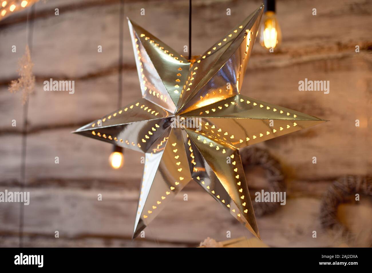 Christmas decoration.Christmas decoration background, Christmas tree and holidays ornament Stock Photo