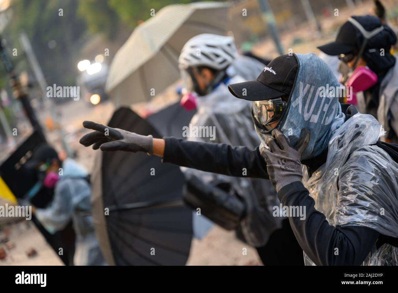 PolyU, Hong Kong - Nov 17, 2019: The first day of the Siege of PolyU ...