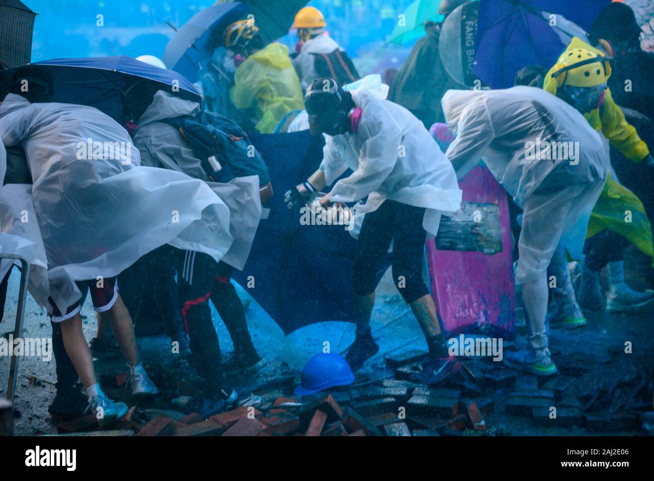 PolyU, Hong Kong - Nov 17, 2019: The first day of the Siege of PolyU ...