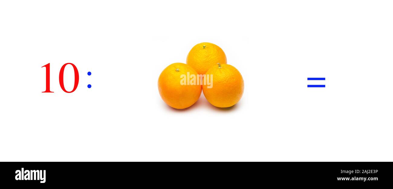 Simple problems of mathematical division with oranges, problems for ...