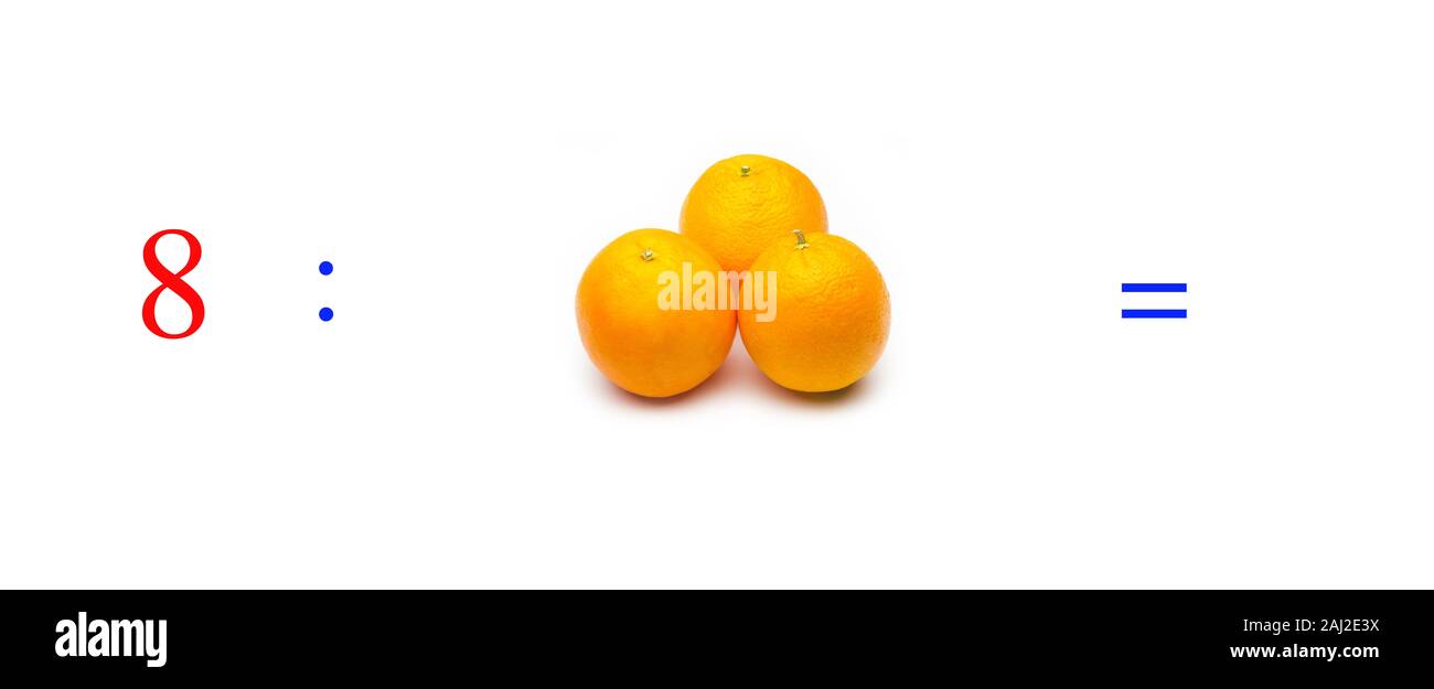 Simple problems of mathematical division with oranges, problems for ...