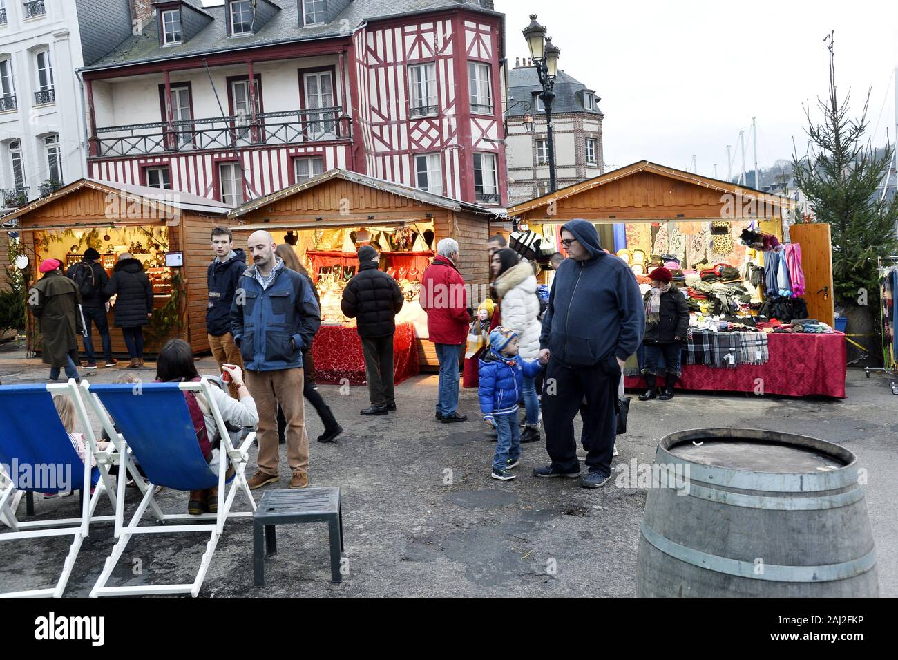 Christmas market in Honfleur Calvados France Stock Photo Alamy