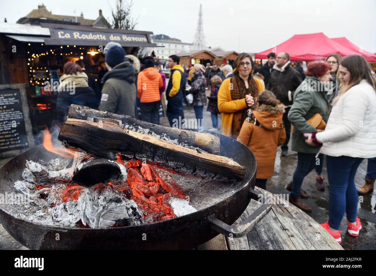 Christmas market in Honfleur Calvados France Stock Photo Alamy