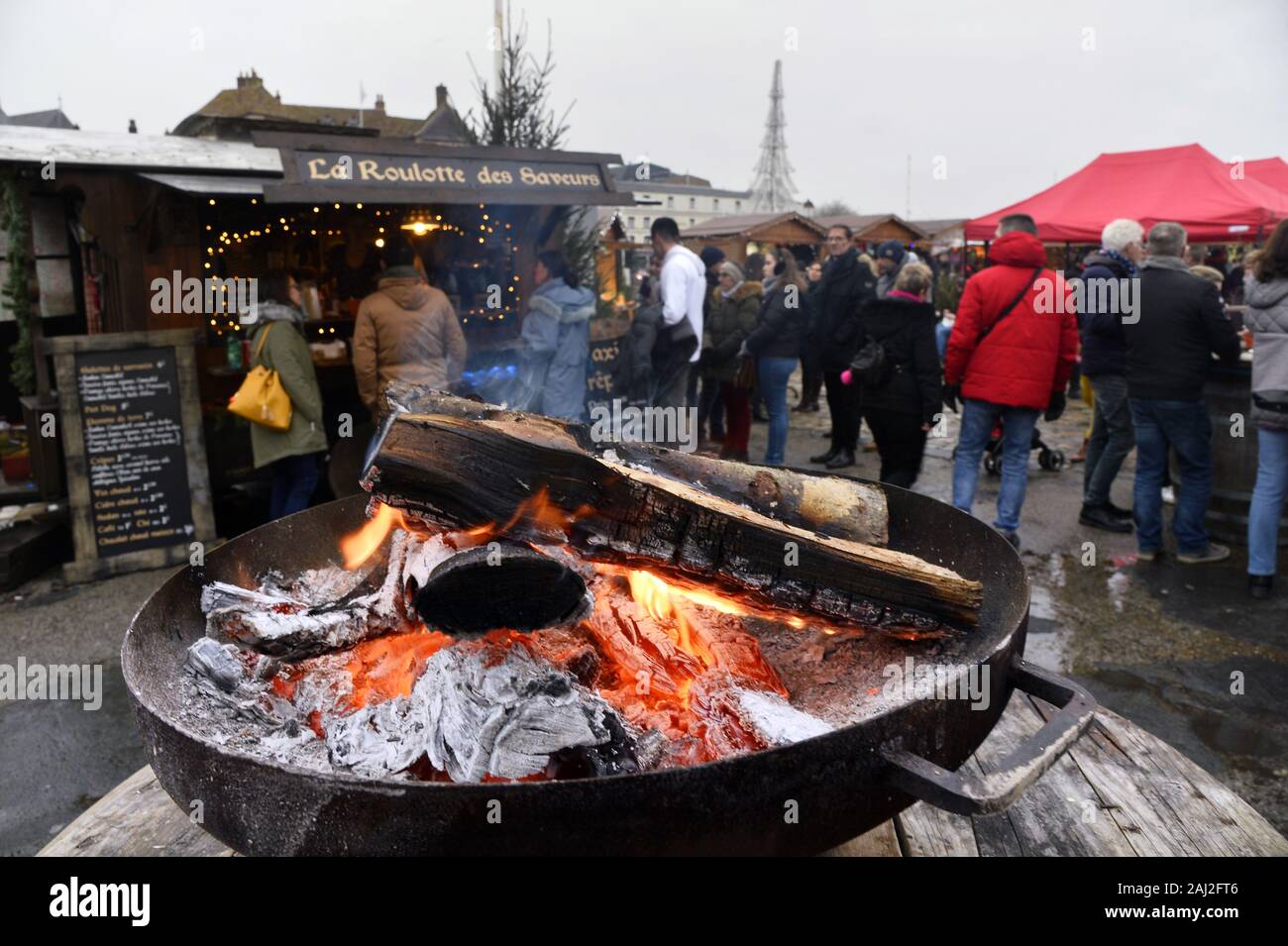 Christmas market in Honfleur Calvados France Stock Photo Alamy