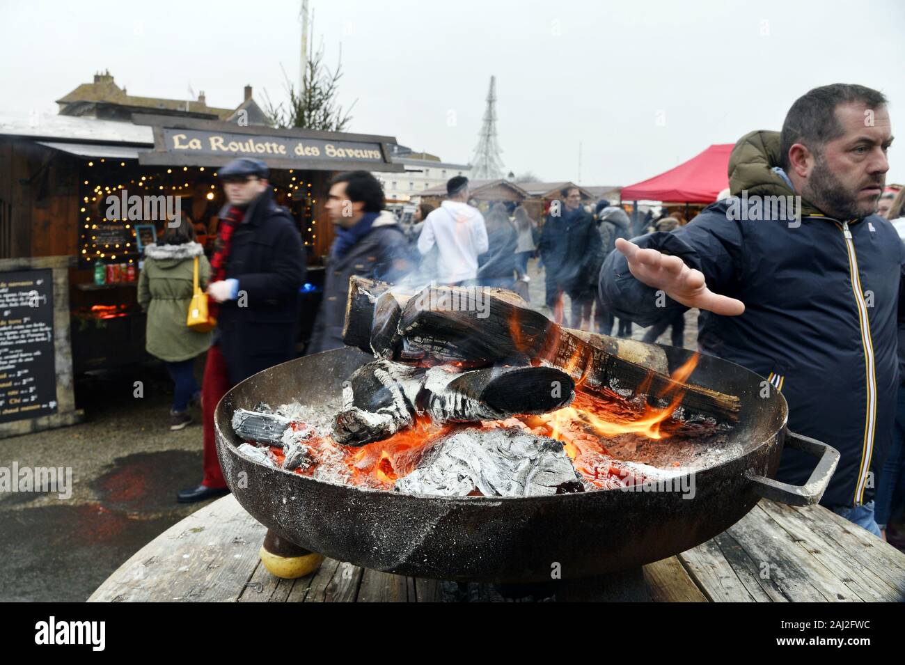 Christmas market in Honfleur Calvados France Stock Photo Alamy