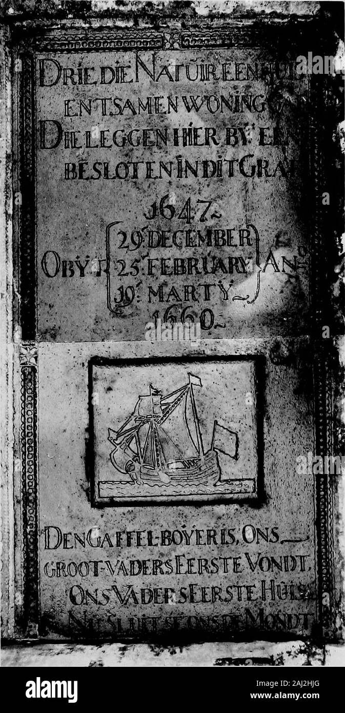 Historical tombstones of Malacca, mostly of Portuguese origin, with the inscriptions in detail and illustrated by numerous photographs . IN THE OLD CEMETERY AT FOOT OF ST. PAULS HILL, MALACCA. ( 61 ) Journal S.B.R.A.S. No. 33. Page 9, No. 12. Three to whom Nature gave one house and joint dwellingnow lie here together enclosed in this tomb. Obiit 164729th December,25th February,19th March, 1660 The Gaffel-boyer is our grandfathers first discovery.Our fathers first house now closes our mouths. ( Gaffel-boyer —an old-fashioned Dutch vessel.) ( 62 ). ST. PAULS CHURCH, MALACCA. ( 63 ) Journal S.B.R Stock Photo