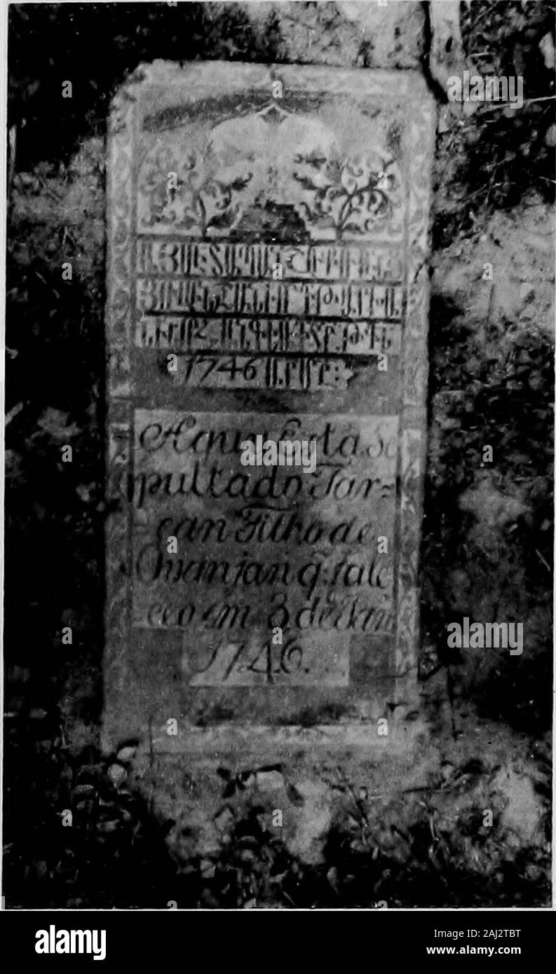 Historical tombstones of Malacca, mostly of Portuguese origin, with the inscriptions in detail and illustrated by numerous photographs . 26. THIS STONE LIES IN THE RUINED CHURCH BY THE RIVER AT BUNGA RAYA IN MALACCA (S. L0UREN90). ( ^7 ) Portuguese Inscription. JOHANNES DONACO, an Armenian of Erevan, in Ispahan, in Persia, who died at the age of 30, on the 31st December, 1736. Church of St. Peter,Malacca. Stock Photo