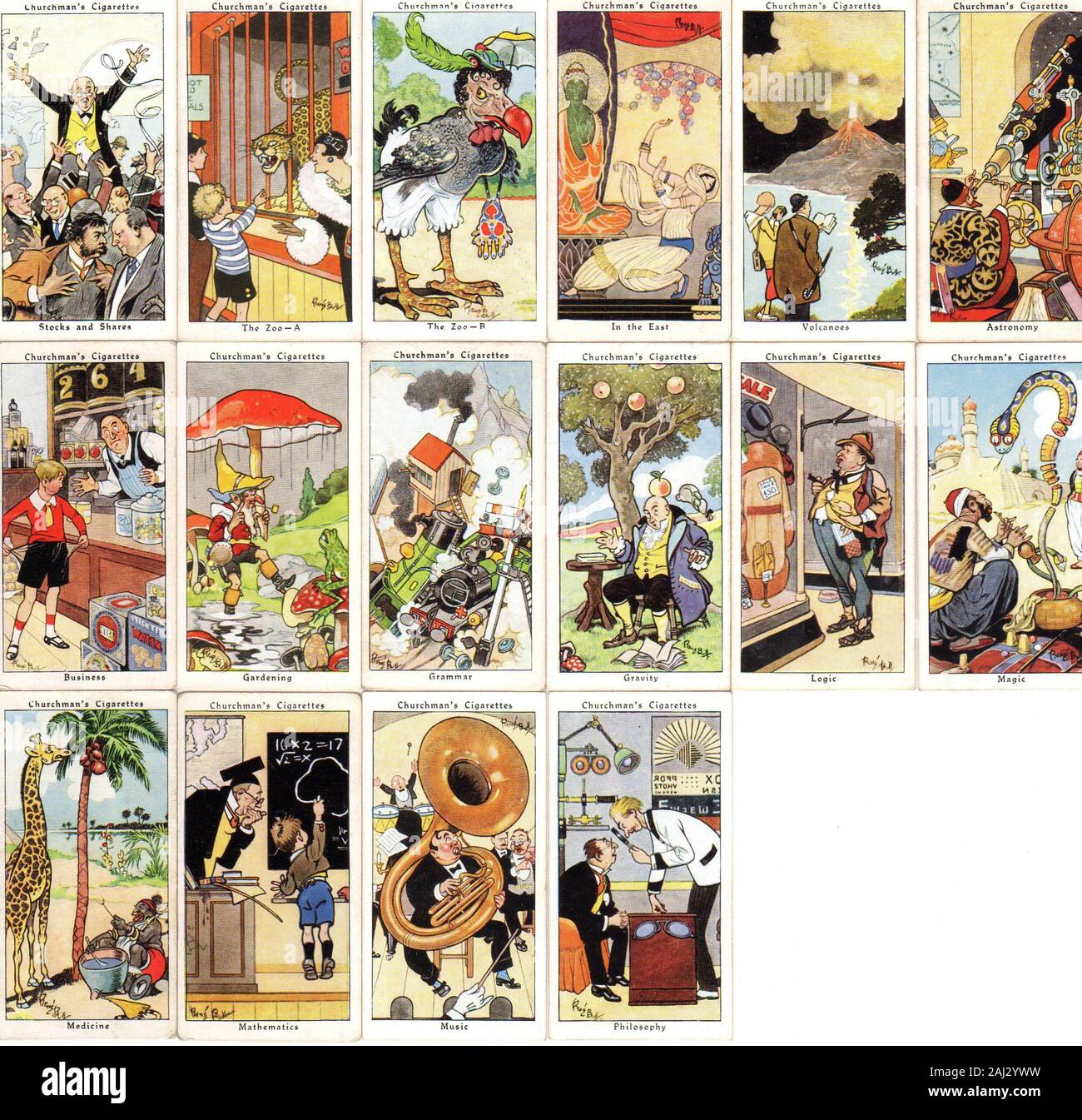 large collection of Cigarette card illustrations all vintage Stock