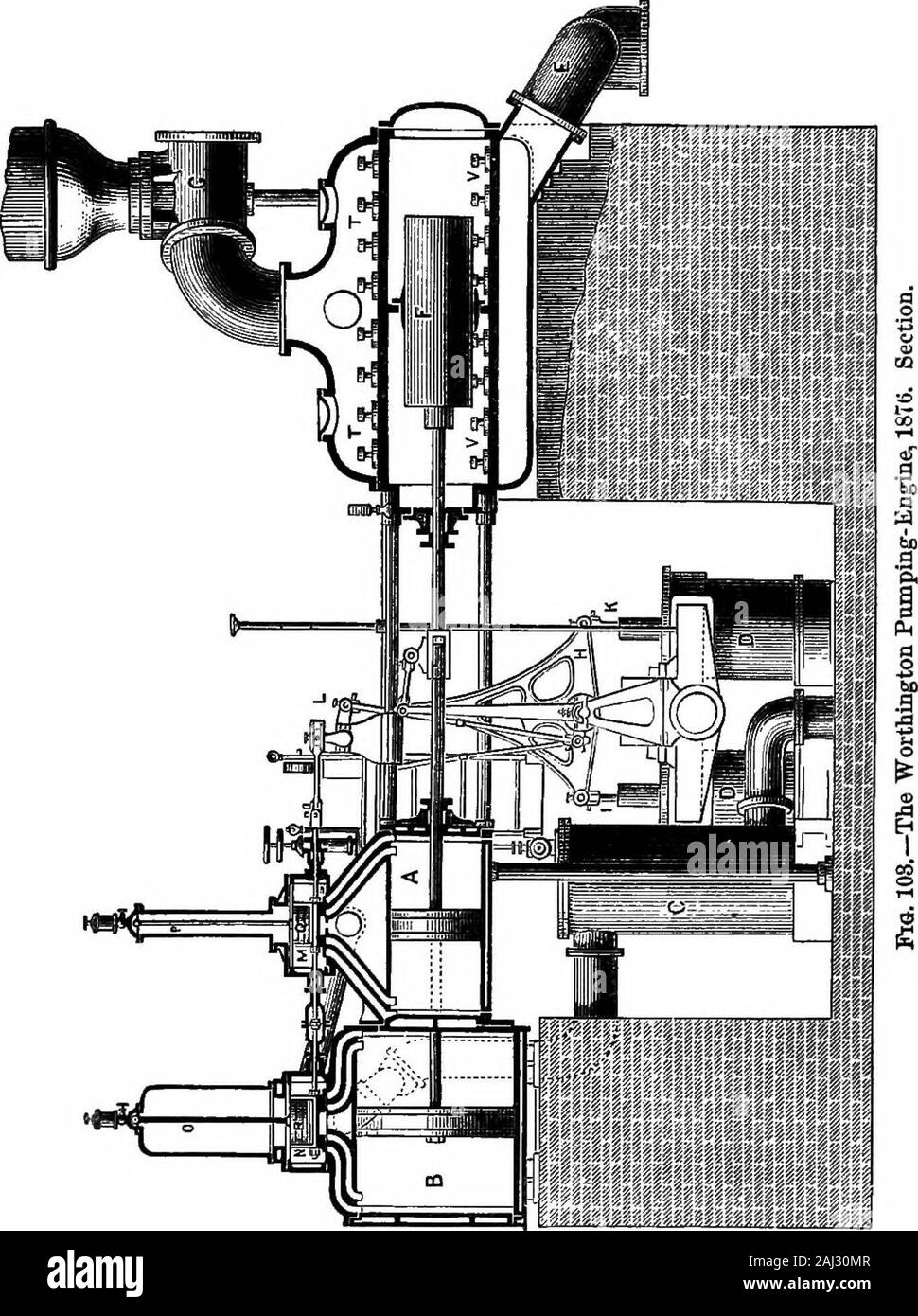 A history of the growth of the steam-engine . ce of the crank and fly-wheel, orof independent mechanism, like the cataract of the Cornishengine. There is a very considerable variety of pumps ofthis class, all differing in detail, but all presenting the dis-tinguishing feature of auxiliary valve and piston, and aconnection by which it and the main engine each works thevalve of the other combination. In some cases these pumps are made of considerablesize, and are applied to the elevation of water in situationsto which the Cornish engine was formerly considered exclu-sively applicable. The accomp Stock Photo