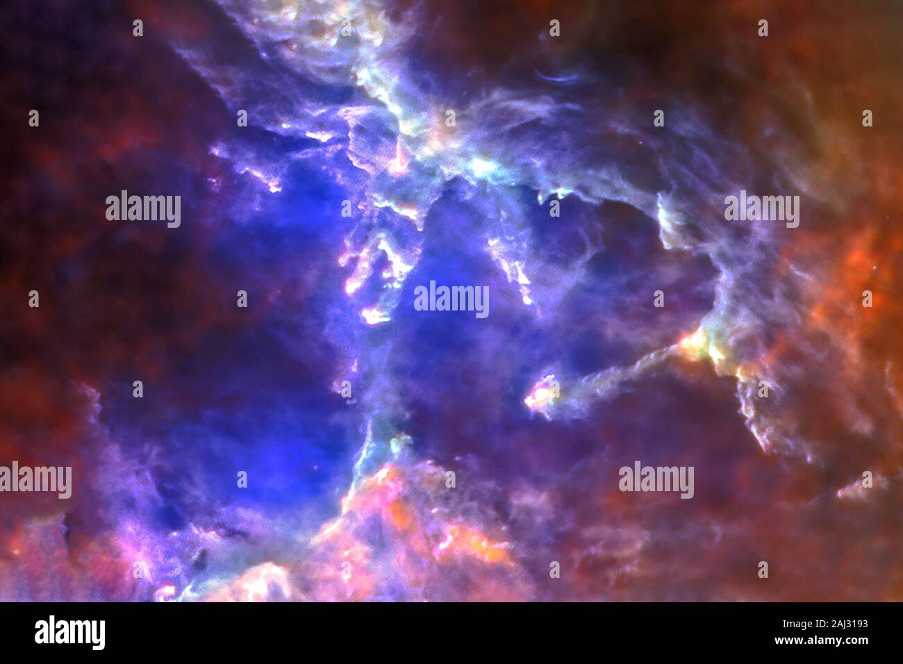 A beautiful blue cosmic nebula with tears and stars. Elements of this ...