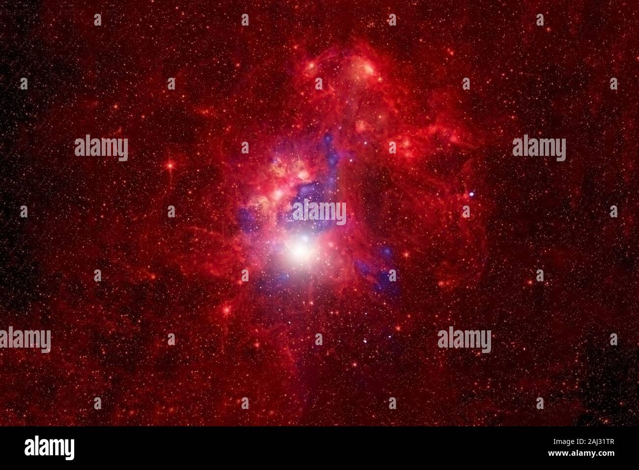 Red nebula with stars. Background texture. Elements of this image were ...