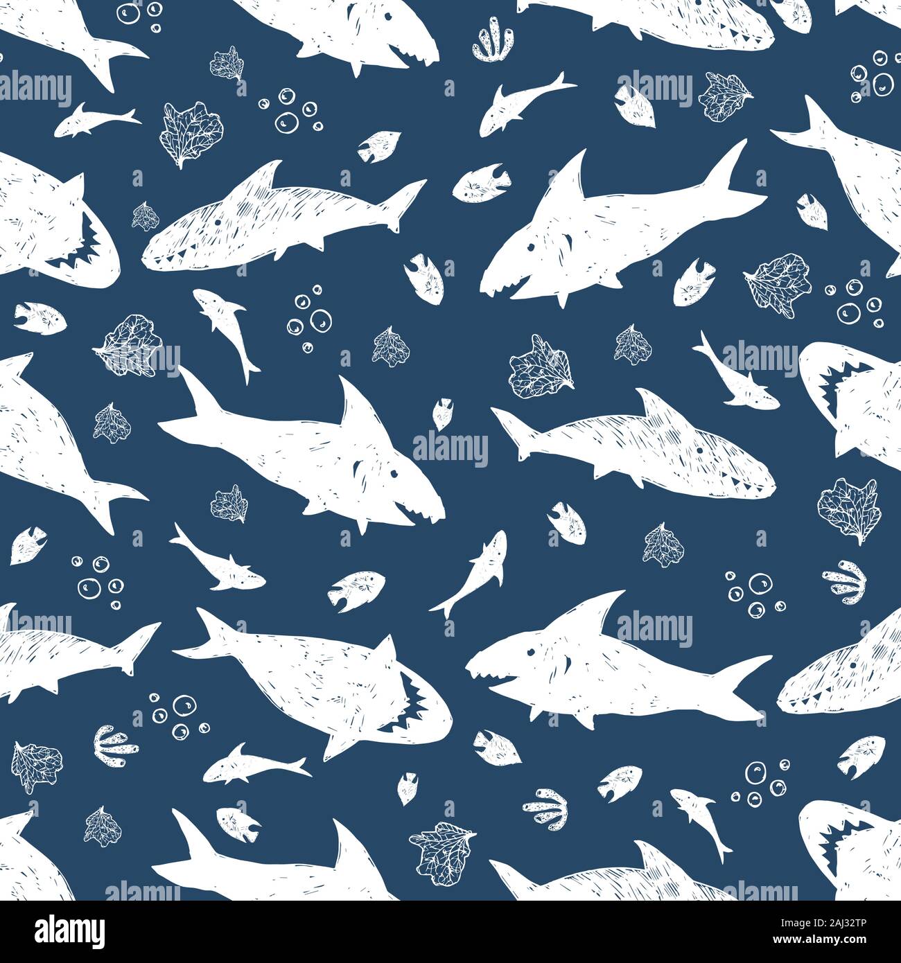 Vector blue and white cute shark pen sketch rows 01 repeat pattern. Perfect  for fabric, scrapbooking and wallpaper projects Stock Vector Image & Art -  Alamy