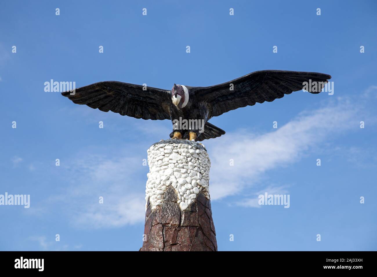 Condor statue in Cabanaconde, Peru Stock Photo