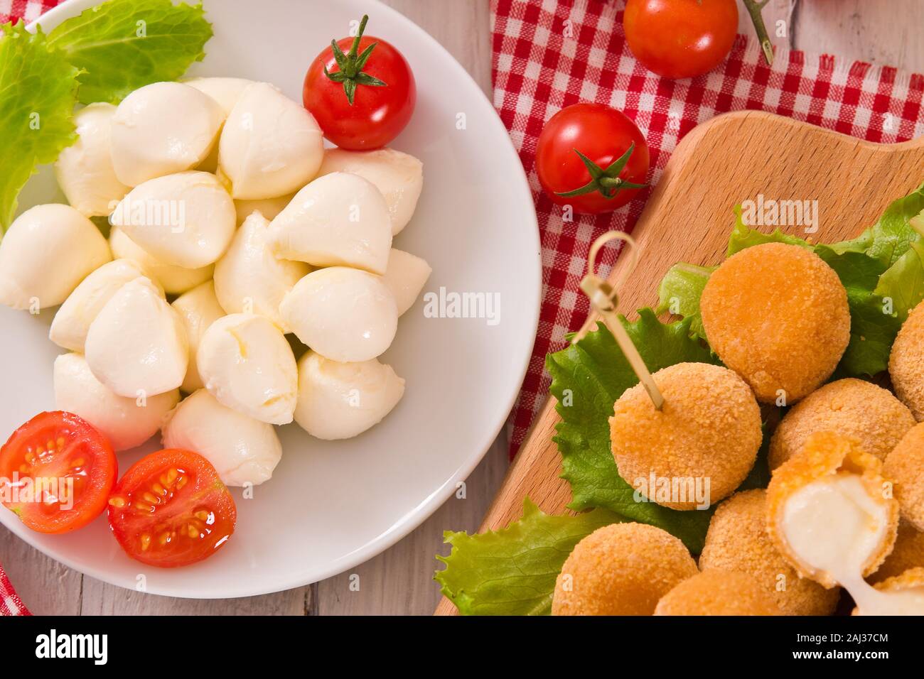 Fried Mozzarella cheese balls Stock Photo Alamy