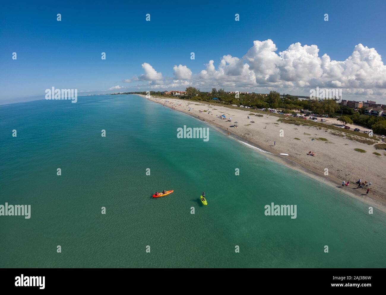 Paddleboard and Kayak at Turtle Beach, Siesta Key, Florida Stock Photo
