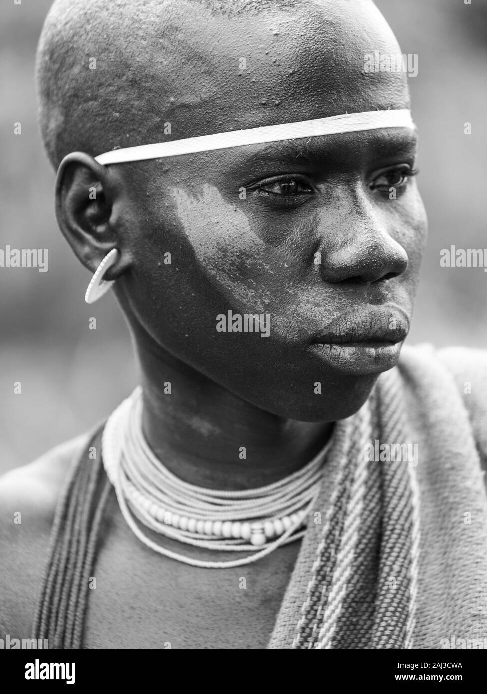 Mursi people, Omo valley, Naciones, Ethiopia, Africa Stock Photo