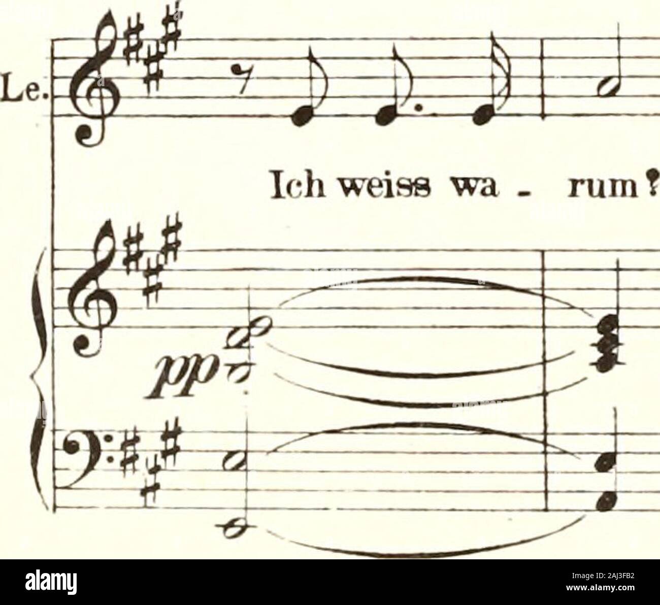 Gräfin Dubarry : komische Oper in drei Acten . ^^^^ Ja ^ X Blei . be atunim, »cliau Dich nicht iiiu, Si - leii - ti S: PÜ^ ^fe^^ U]ll I lu W»&gt;i.Shf ,l)u Ö^^ Blei . be stumra, .schau Dich nicjit um, Si - len - ti . um Du weisfet Jju m i^ffrf 4 4 9 0 N^ T^^ Mil4g ^ eti y f ? P ^4^ E ^^^^^ Vi. # t.=. ^ i^g*iÜ i^^ y--  c S weis-t Tva - rum blei-be stumm! Schau Dich nicht um! Du weisst wa £ ^rr^nri V. PP 7 * ff ff ^fc^tz^i: i weiast wa . rum L blei.be stumm! Schau Dich nicht um! Du weisst wa - Pi ^- ^ r- V py^=^ I LEON. i *it Ich weiss ? I==h ^ j^ =^ ^- riun! I.VERM. gö Sil rt^^ a.VERM. Du weis Stock Photo