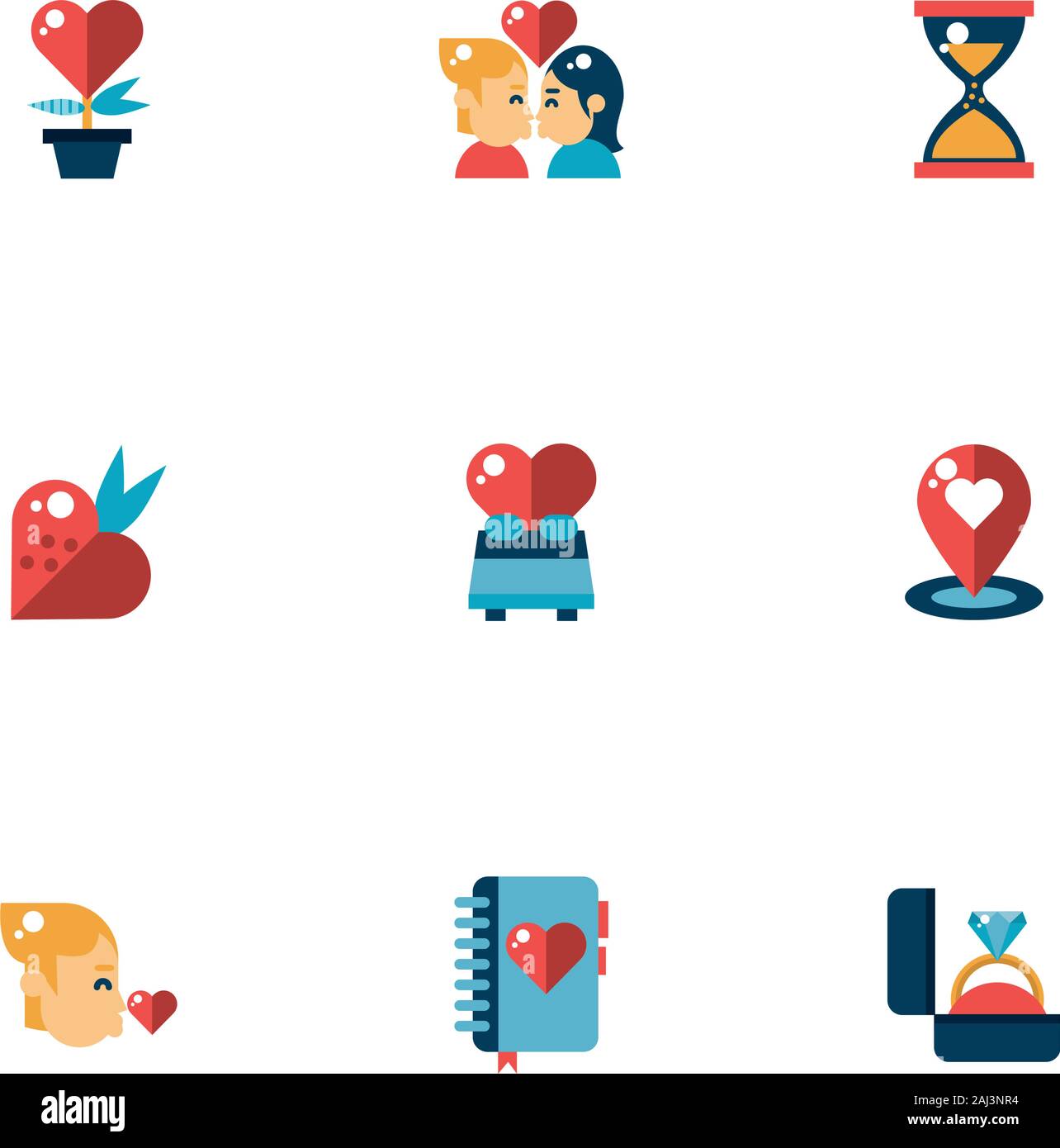 bundle of valentines day icons Stock Vector