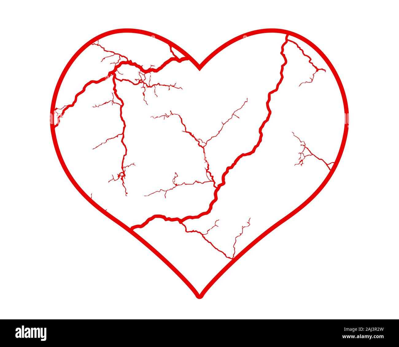 Illustration of the valentine's day broken heart icon Stock Vector ...