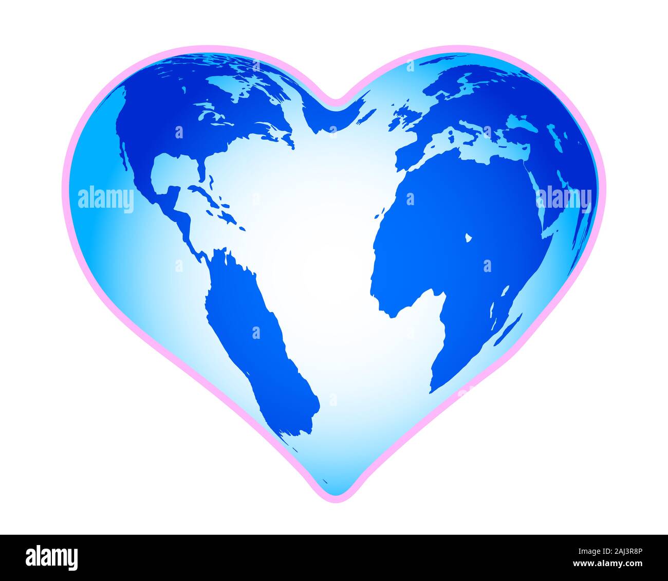 Illustration of the valentine's day heart icon.  Elements of this image furnished by NASA.  Source of map:  http://visibleearth.nasa.gov/view.php?id=7 Stock Vector