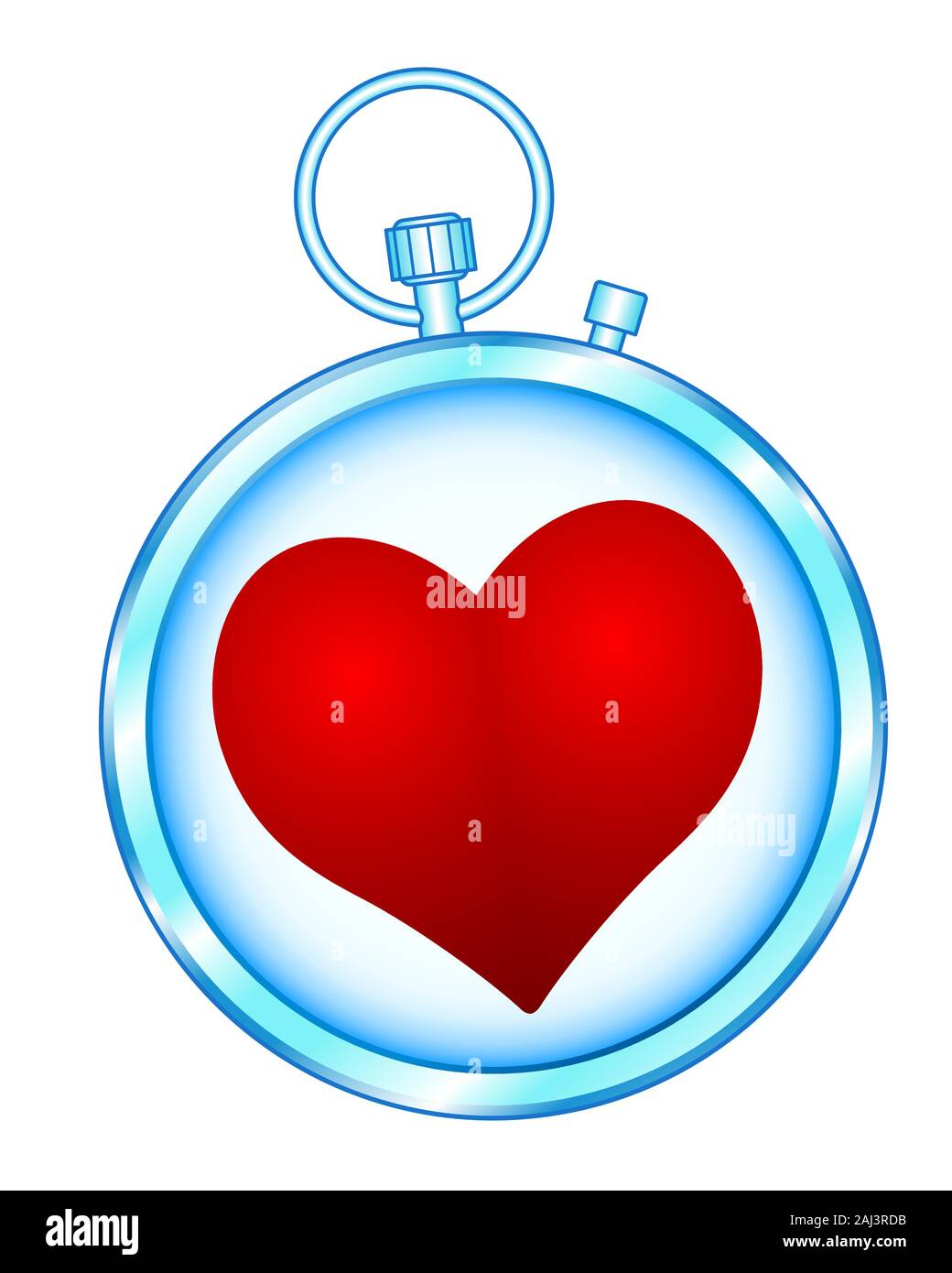 Illustration of the valentine's day abstract heart on a stopwatch icon