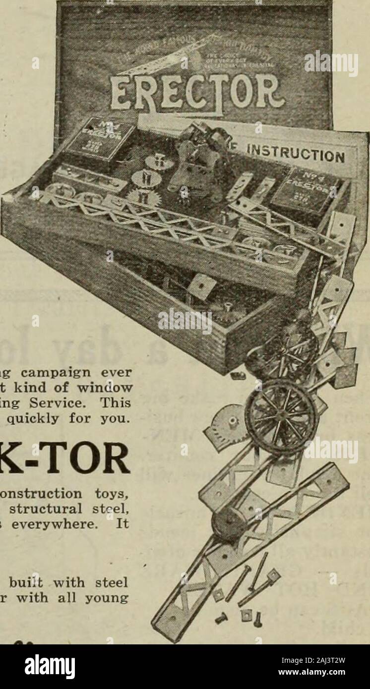 Hardware merchandising March-June 1917 . —for bricking-in structures built with steelconstruction toys, is popular with all young?uCm architects and engineers. Gilbert Wireless Outfits. Never before has there been such great interest inthe science of wireless telegraphy. Boys everywhereare studying it. There are thousands of these ama-teur wireless operators on the Government list. Gilbert Wireless Outfits bring practical, complete setsfor sending and receiving messages, within the reachof all. The Manual of Instructions with each outfitmakes it easy for a boy to rig up the apparatus andsend a Stock Photo