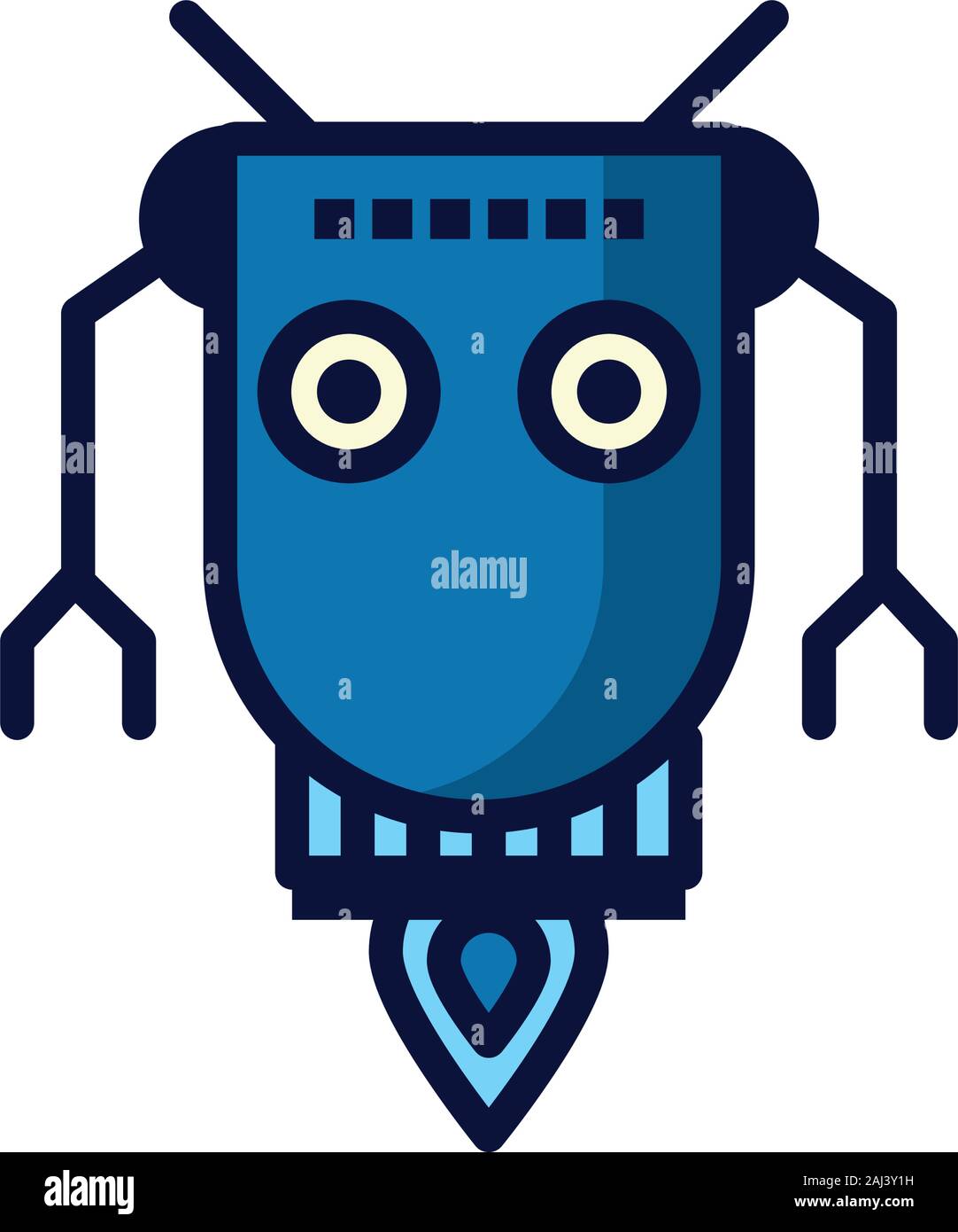 robot floating cyborg isolated icon Stock Vector Image & Art - Alamy