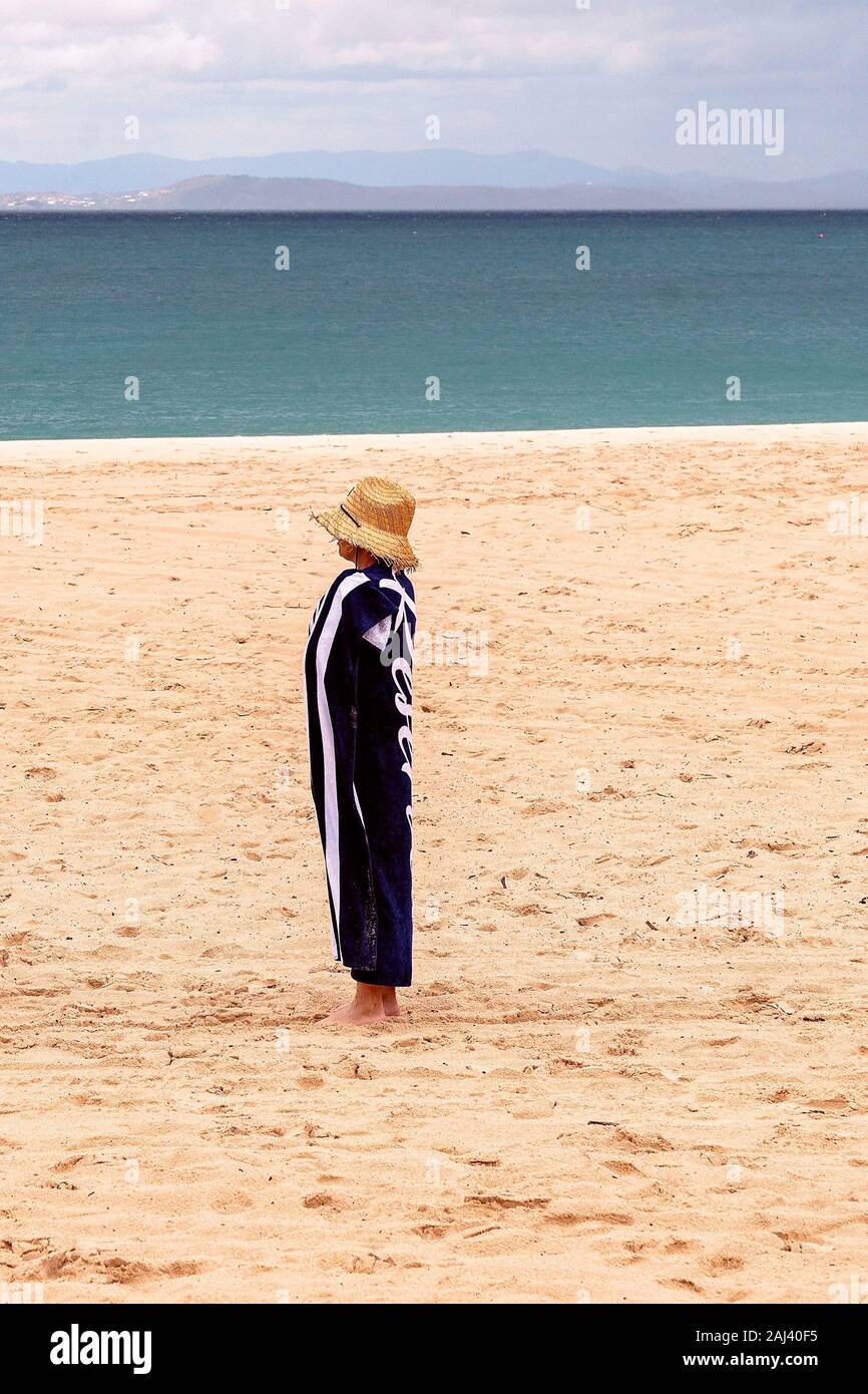 Woman wrapped beach towel hires stock photography and images Alamy