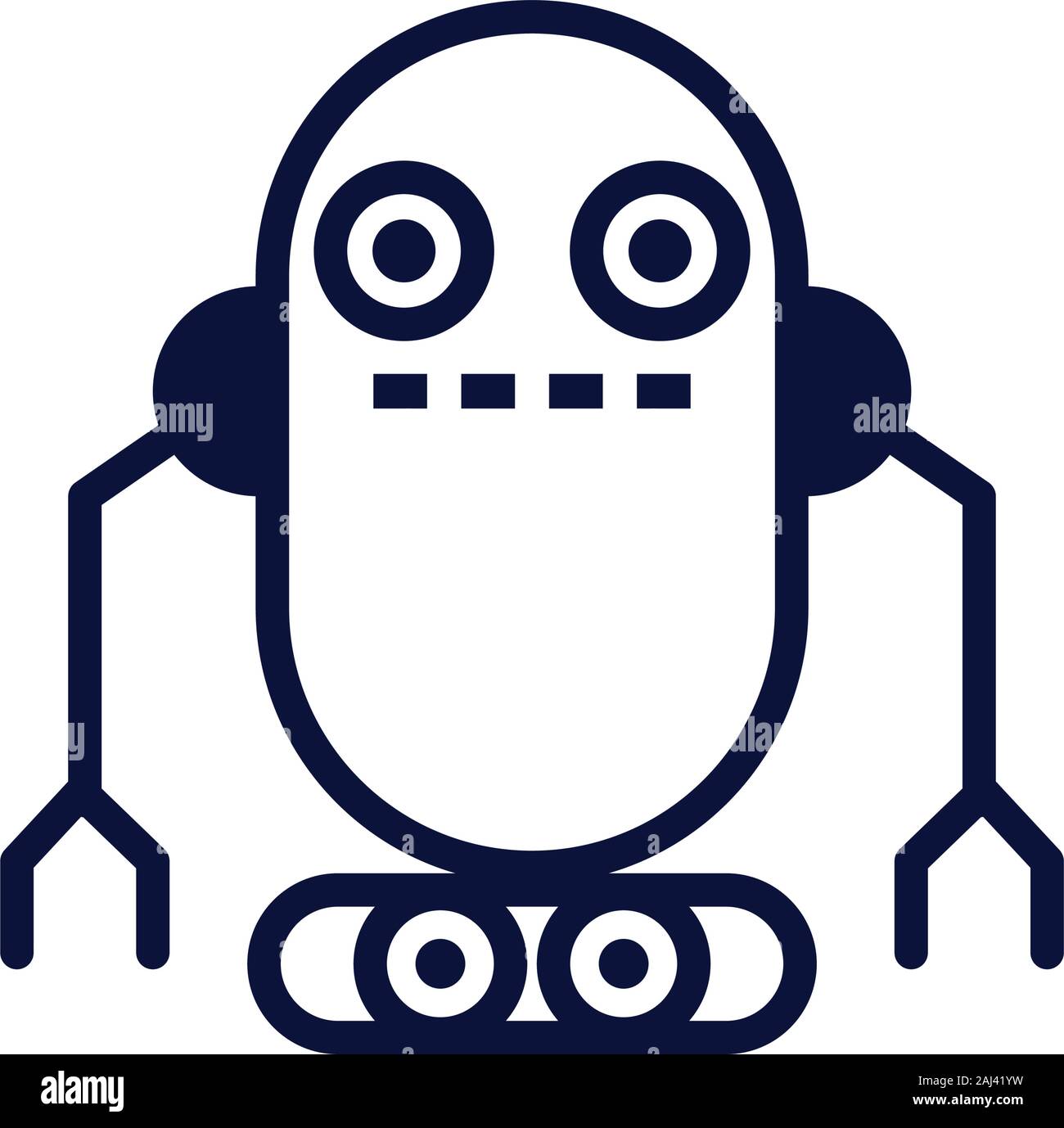 robot with wheels cyborg isolated icon Stock Vector Image & Art - Alamy