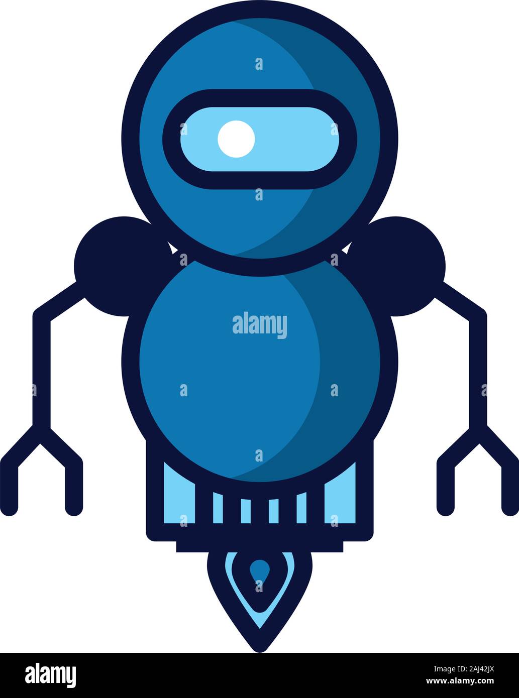 robot floating cyborg isolated icon Stock Vector Image & Art - Alamy