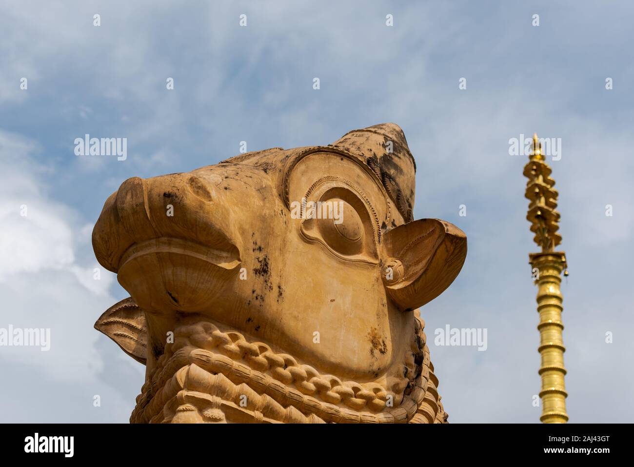 Detail of Nandi statue at the Brihadeeswarar temple in Gangaikonda