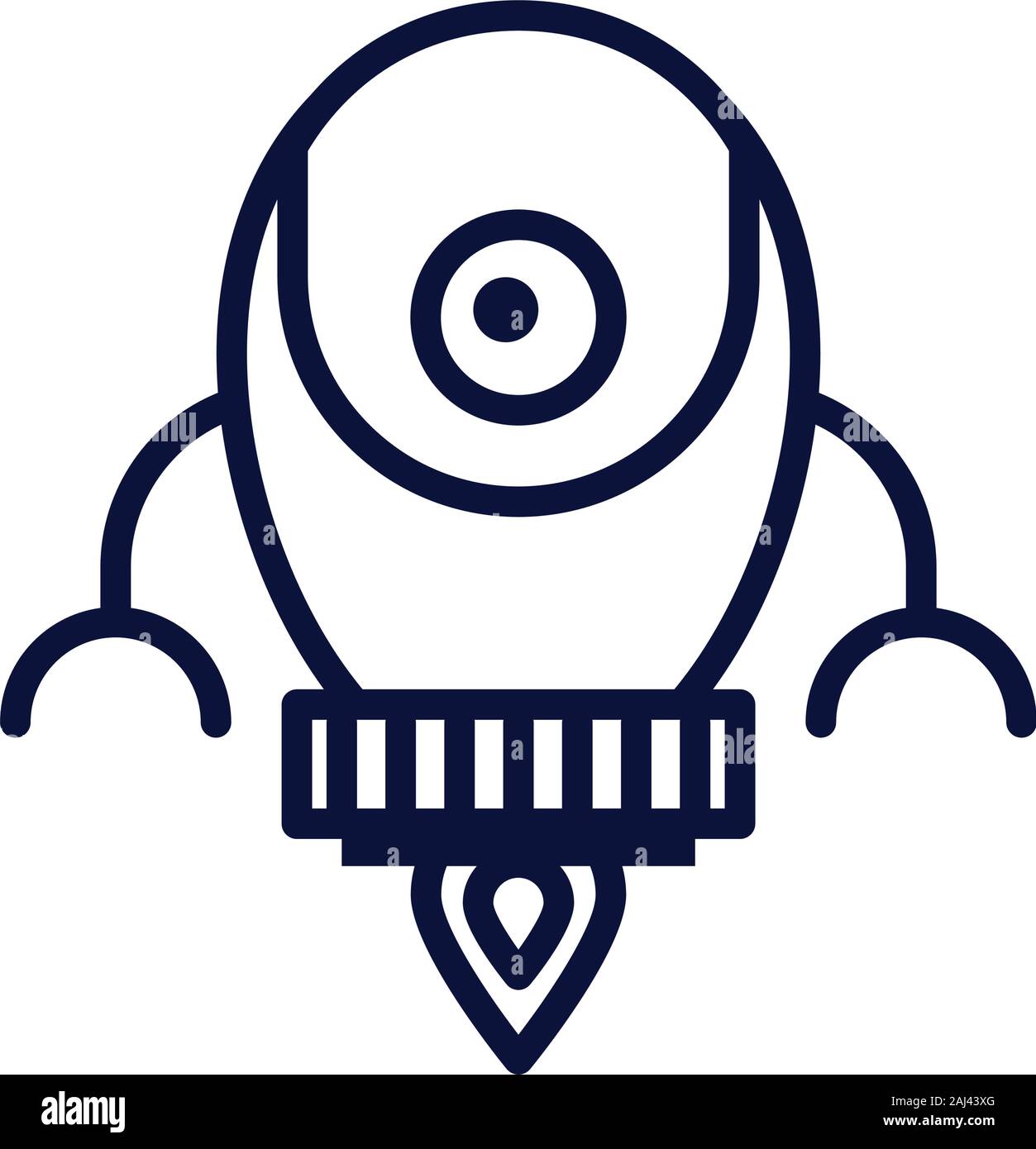 robot floating cyborg isolated icon Stock Vector Image & Art - Alamy