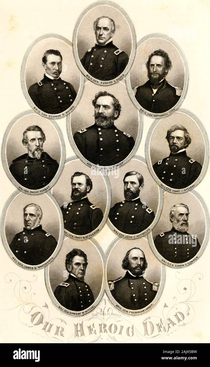 The American conflict : a history of the great rebellion in the United States of America, 1860-'64 : it's causes, incidents, and results, intended to exhibit especially its moral and political phases, with the drift and progress of American opinion respecting human slavery, from 1776 to the close of the War for the Union . s bad; but I canmake another General in 5 minutes. When General Hooker assumed*command of the Army of the Poto-mac, its spirit and efficiency were ata very low ebb. Desertions were atthe rate of 200 per day; soldiersclandestinely receiving citizens cloth-ing by express from Stock Photo