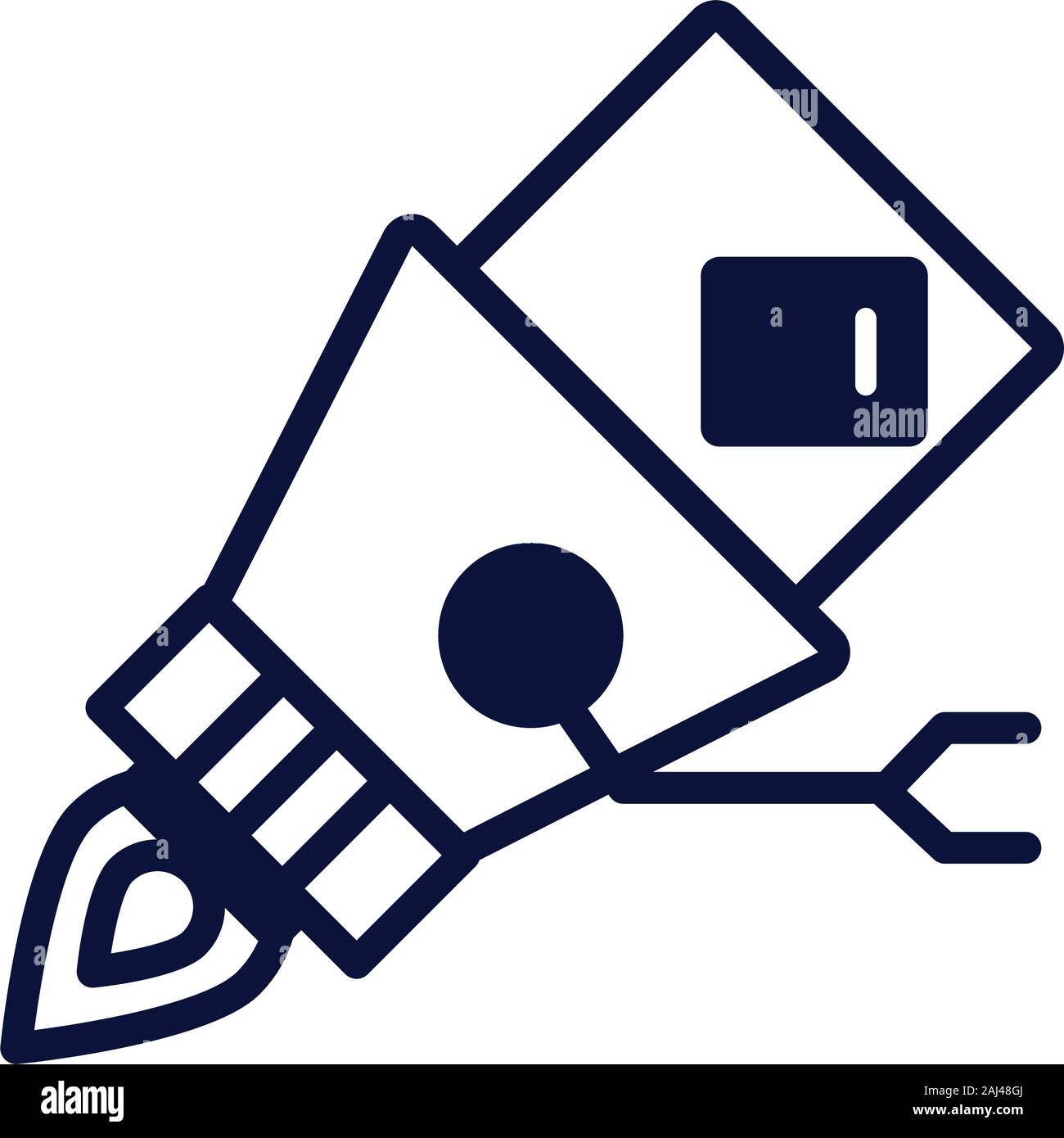 robot floating cyborg isolated icon Stock Vector Image & Art - Alamy