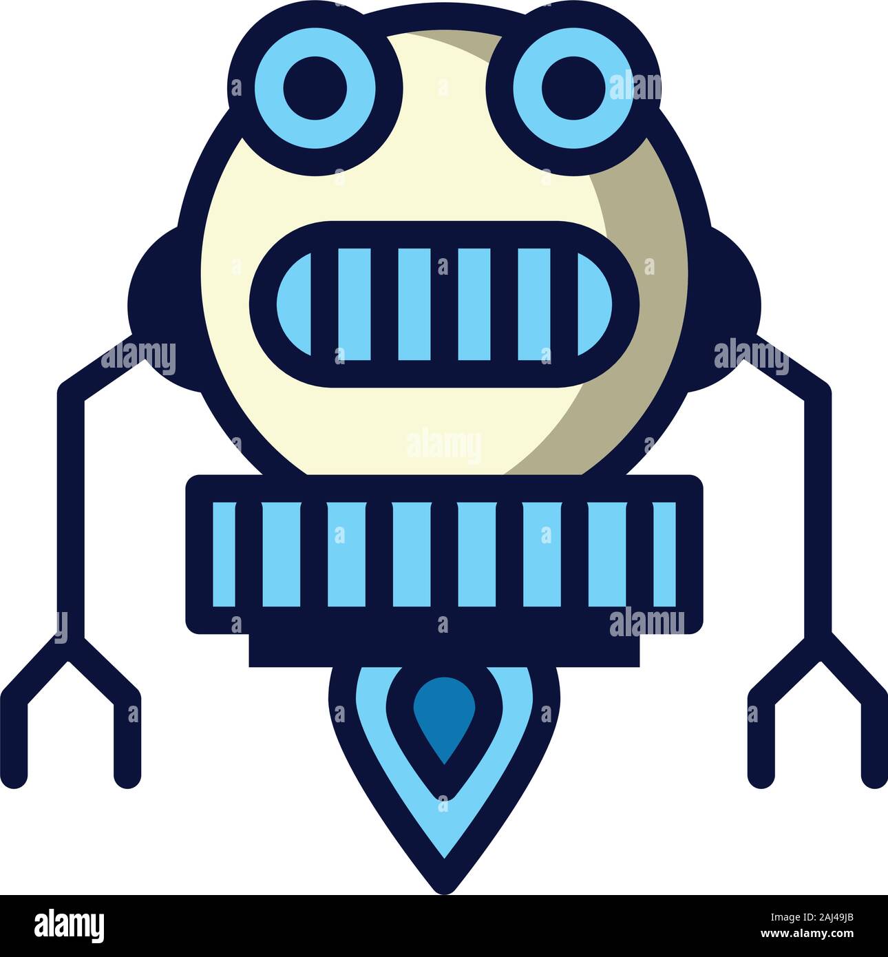 robot floating cyborg isolated icon Stock Vector Image & Art - Alamy