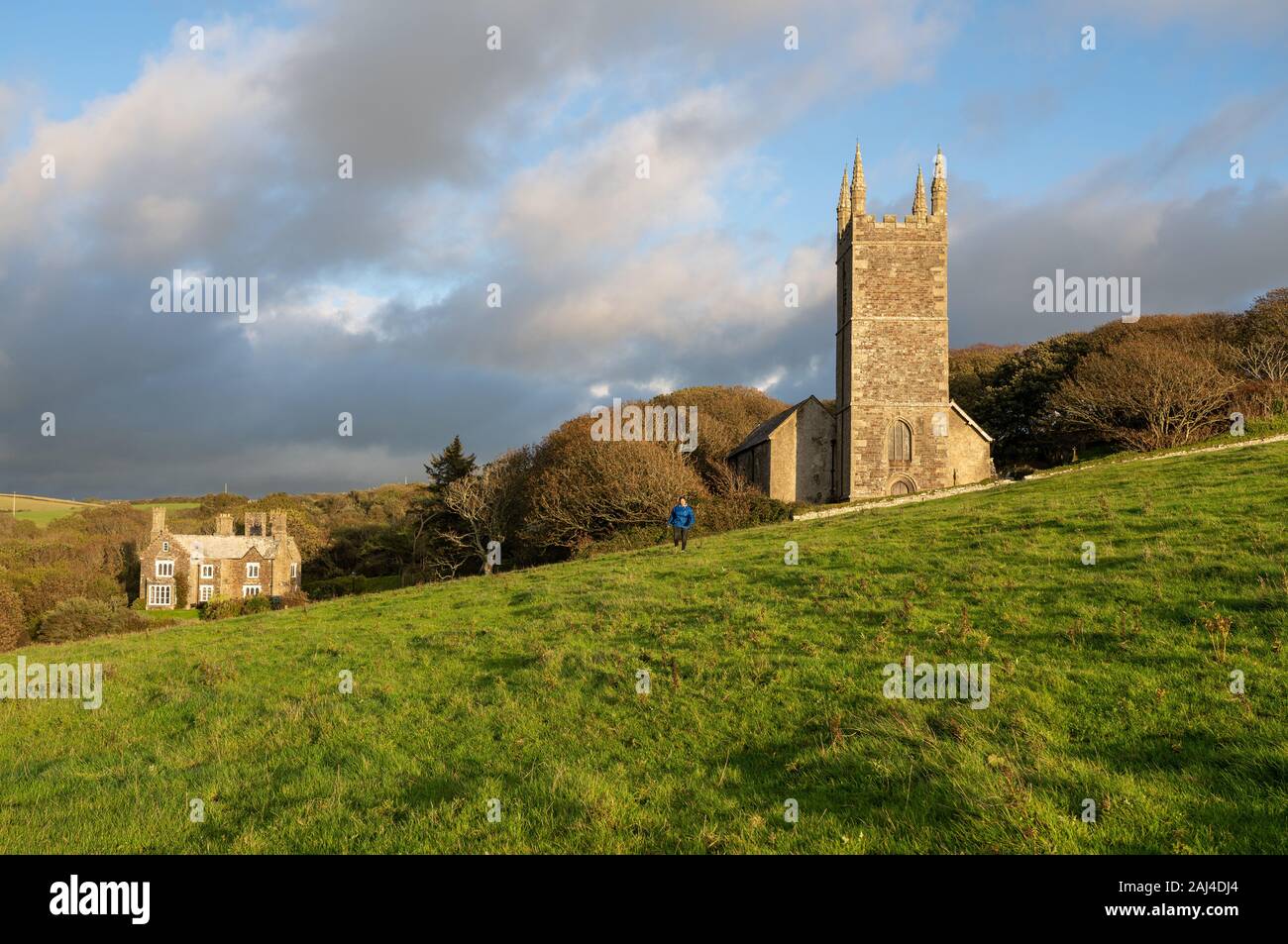 Stone building of church of St Morwenna and St John the Baptist in in Morwenstow, Cornwall Stock Photo