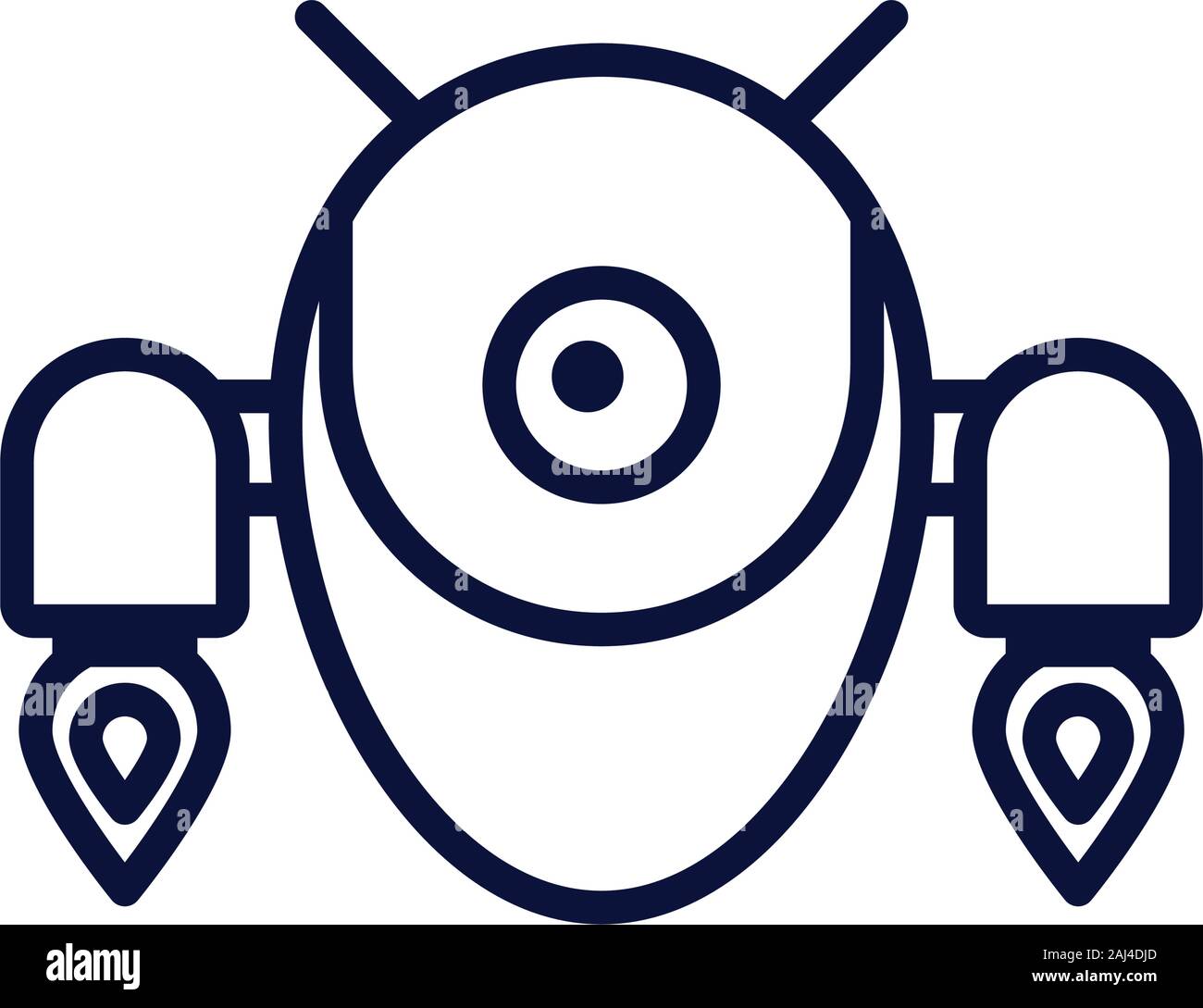 robot floating cyborg isolated icon Stock Vector Image & Art - Alamy