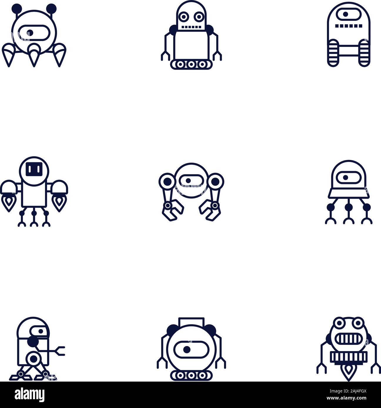 bundle of robots cyborg set icons Stock Vector Image & Art - Alamy