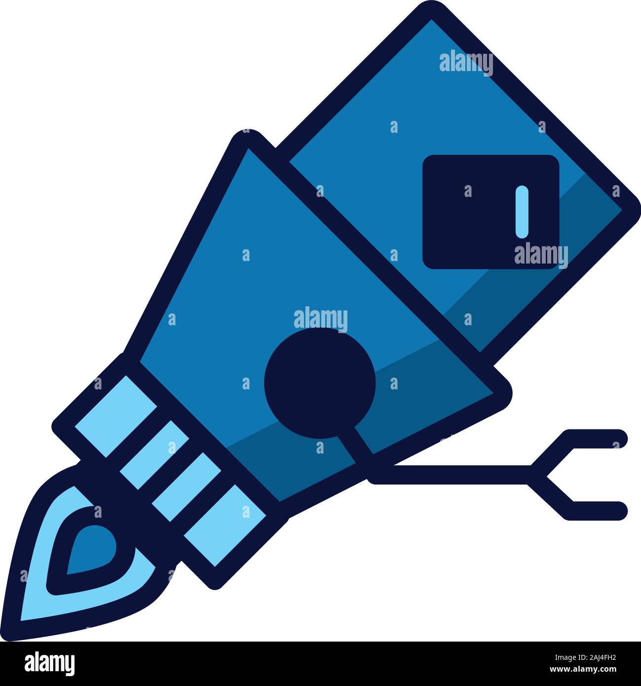 robot floating cyborg isolated icon Stock Vector Image & Art - Alamy