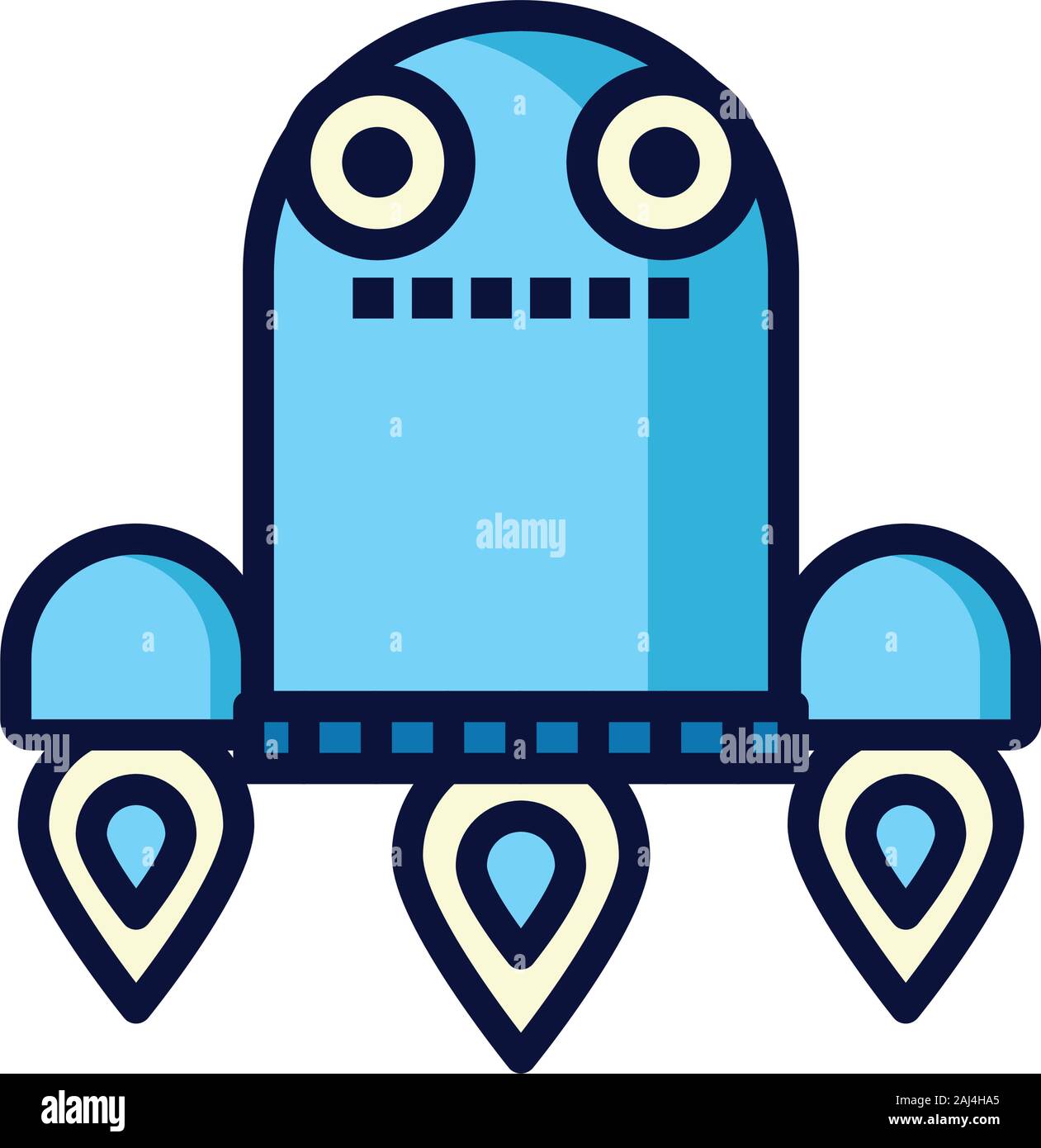 robot floating cyborg isolated icon Stock Vector Image & Art - Alamy